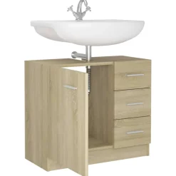vidaXL Wastafelkast 63x30x54 cm bewerkt hout sonoma eikenkleurig