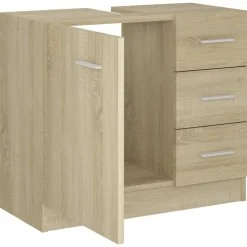 vidaXL Wastafelkast 63x30x54 cm bewerkt hout sonoma eikenkleurig