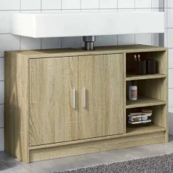 vidaXL Wastafelkast 90x29x55 cm bewerkt hout sonoma eikenkleurig