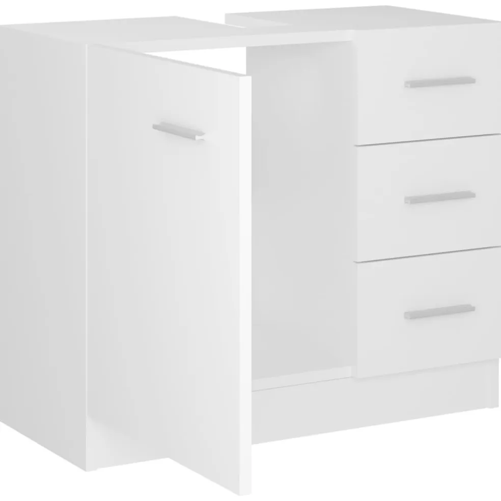 vidaXL Wastafelkast 63x30x54 cm bewerkt hout wit