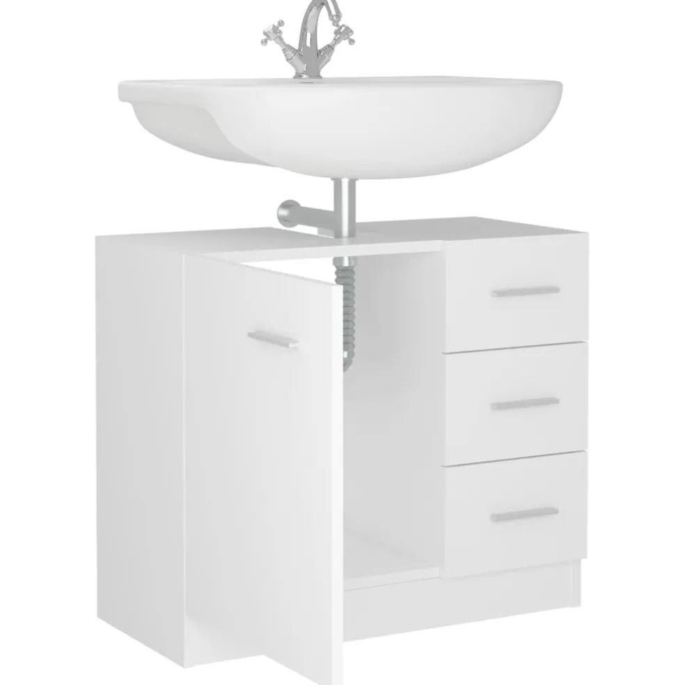 vidaXL Wastafelkast 63x30x54 cm bewerkt hout wit