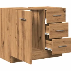 vidaXL Wastafelkast 63x30x54 cm bewerkt hout artisanaal eikenkleur