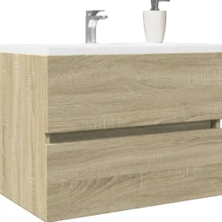 vidaXL Wastafelkast 60x38,5x45 cm spaanplaat sonoma eikenkleurig