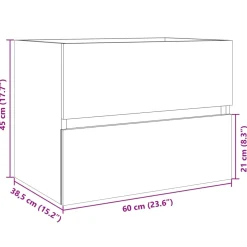 vidaXL Wastafelkast 60x38,5x45 cm spaanplaat sonoma eikenkleurig