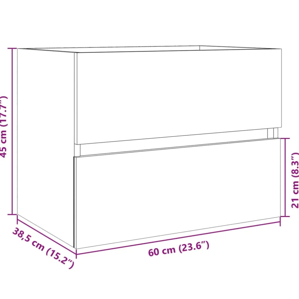 vidaXL Wastafelkast 60x38,5x45 cm spaanplaat sonoma eikenkleurig