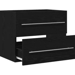 vidaXL Wastafelkast 60x38,5x48 cm spaanplaat zwart eikenkleurig
