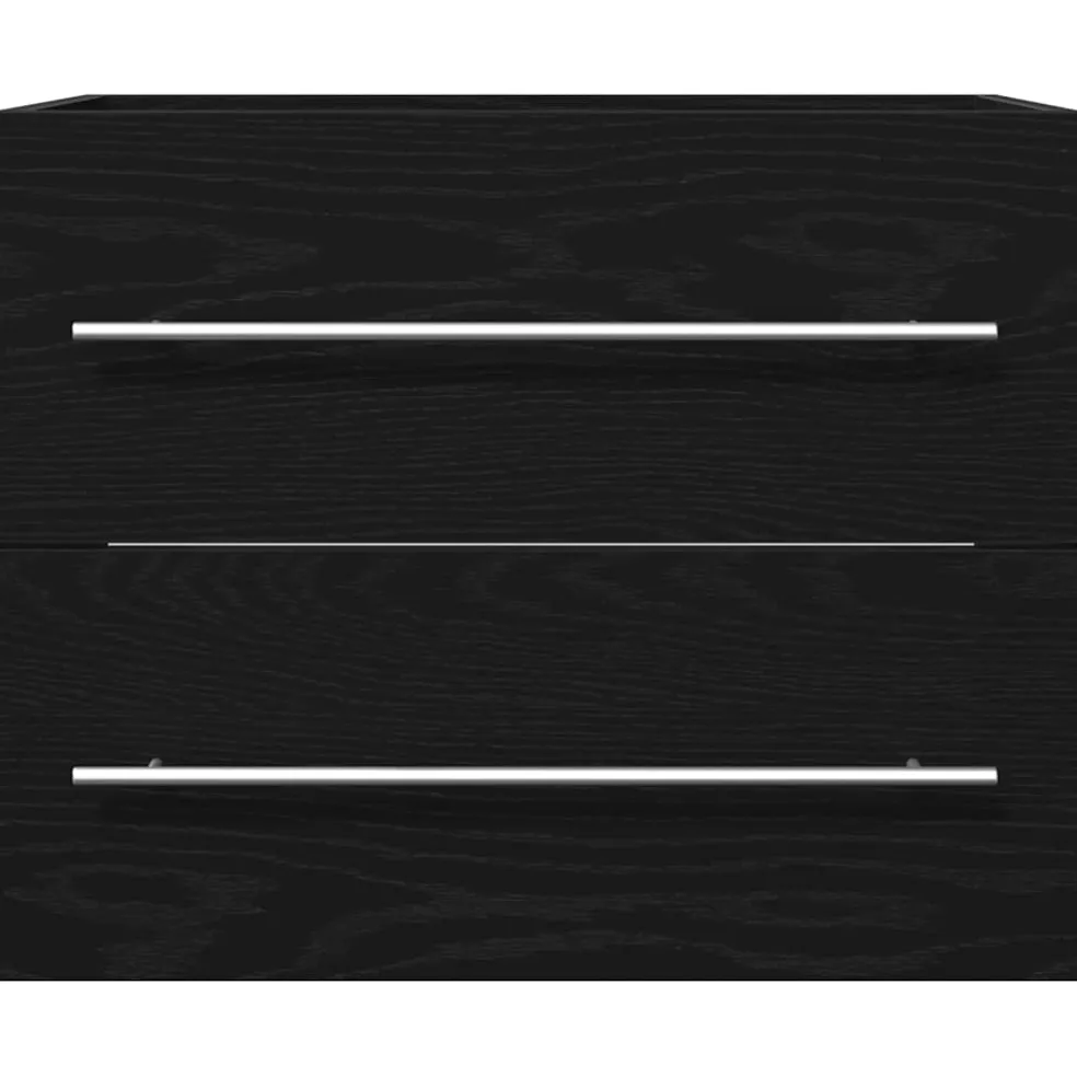 vidaXL Wastafelkast 60x38,5x48 cm spaanplaat zwart eikenkleurig