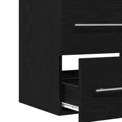 vidaXL Wastafelkast 60x38,5x48 cm spaanplaat zwart eikenkleurig