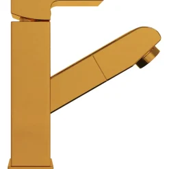vidaXL Wastafelkraan met uittrekfunctie 157x172 mm goudkleurig