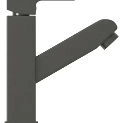 vidaXL Wastafelkraan met uittrekfunctie 157x172 mm grijs