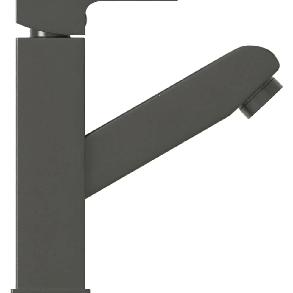 vidaXL Wastafelkraan met uittrekfunctie 157x172 mm grijs