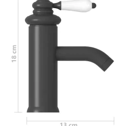 vidaXL Wastafelkraan 130x180 mm grijs