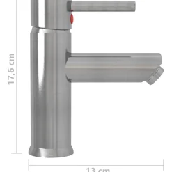 vidaXL Wastafelkraan 130x176 mm zilverkleurig