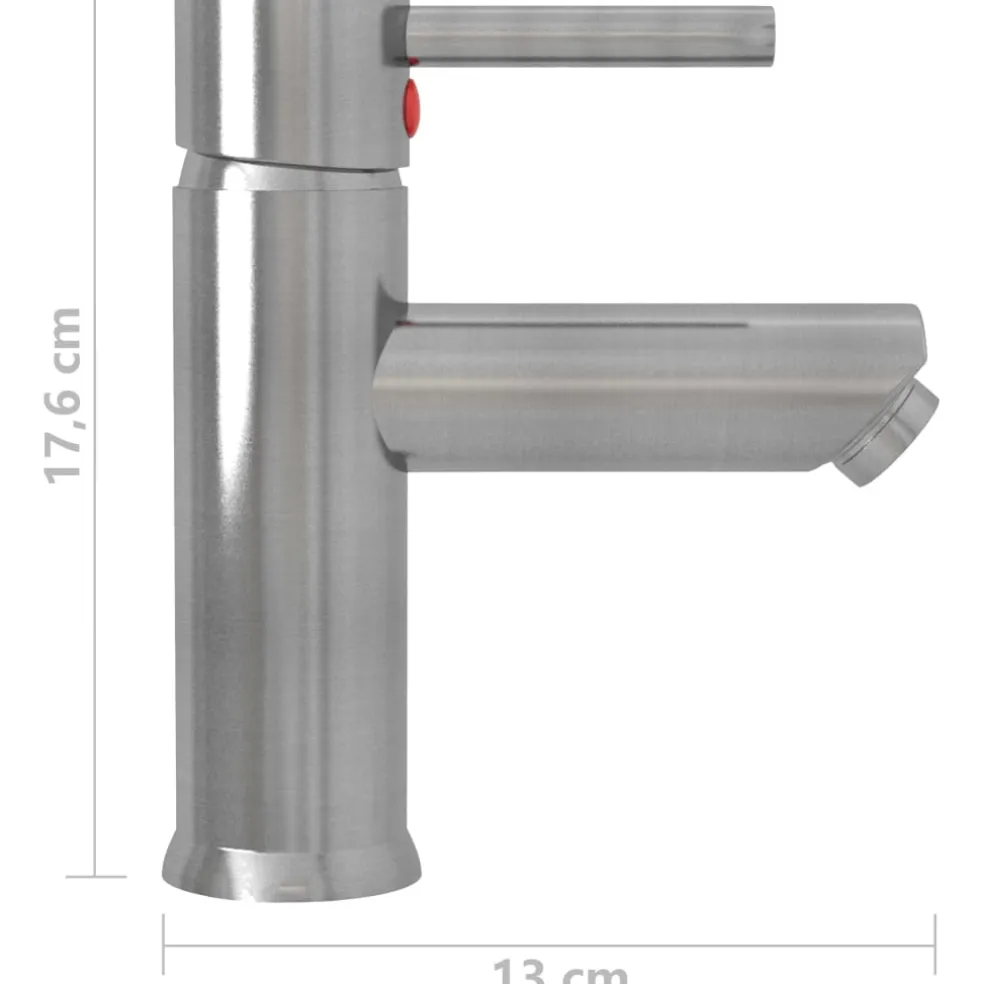 vidaXL Wastafelkraan 130x176 mm zilverkleurig