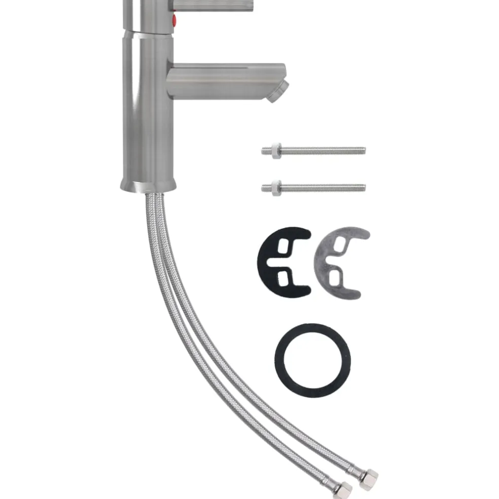 vidaXL Wastafelkraan 130x176 mm zilverkleurig