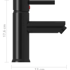 vidaXL Wastafelkraan 130x176 mm zwart