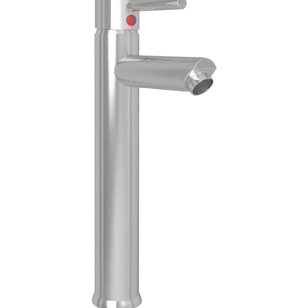 vidaXL Wastafel met kraan en pop-up afvoer gehard glas bruin