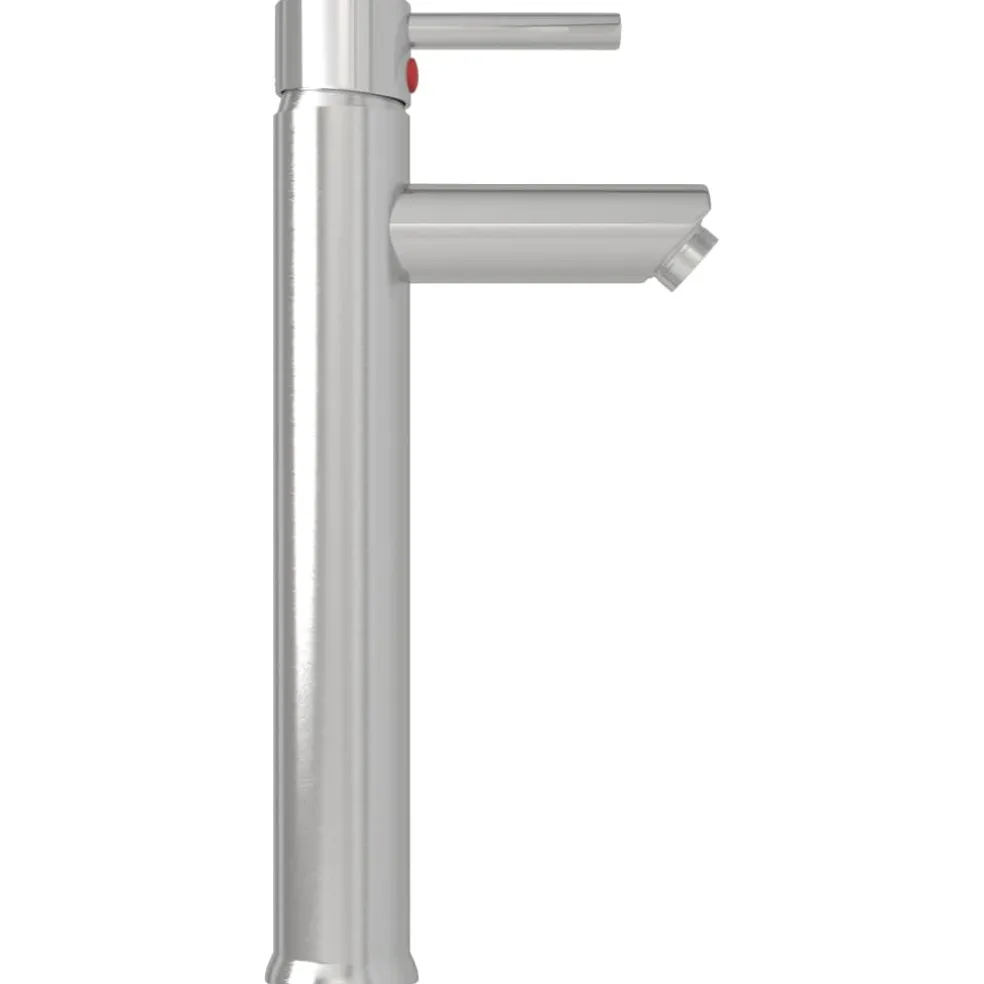 vidaXL Wastafel met kraan en pop-up afvoer gehard glas bruin