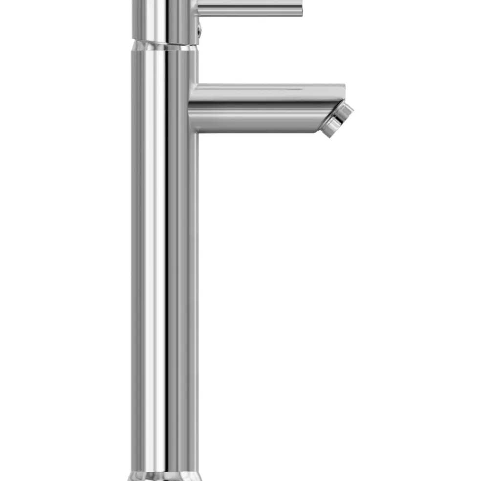 vidaXL Wastafel met kraan en pop-up afvoer gehard glas goudkleurig