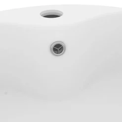 vidaXL Wastafel met overloop 36x13 cm keramiek matwit