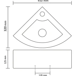 vidaXL Wastafel met overloop 45x32x12,5 cm wit