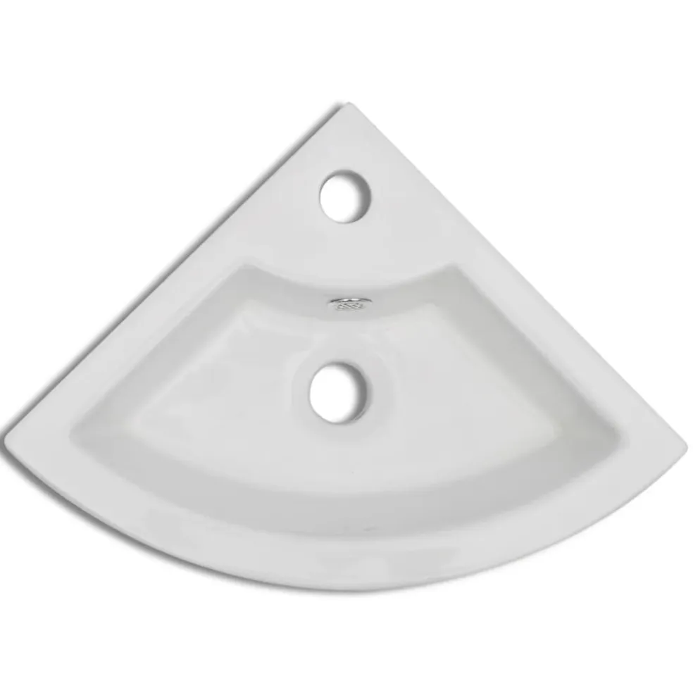 vidaXL Wastafel met overloop 45x32x12,5 cm wit