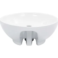 vidaXL Wastafel met overloop 46,5x18 cm keramiek wit