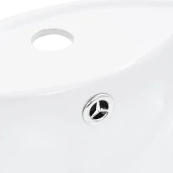 vidaXL Wastafel met overloop 46,5x18 cm keramiek wit