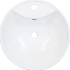 vidaXL Wastafel met overloop 46,5x18 cm keramiek wit