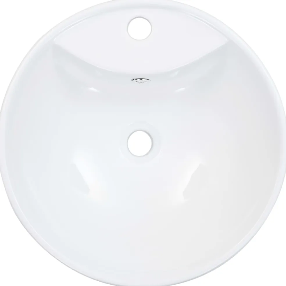 vidaXL Wastafel met overloop 46,5x18 cm keramiek wit