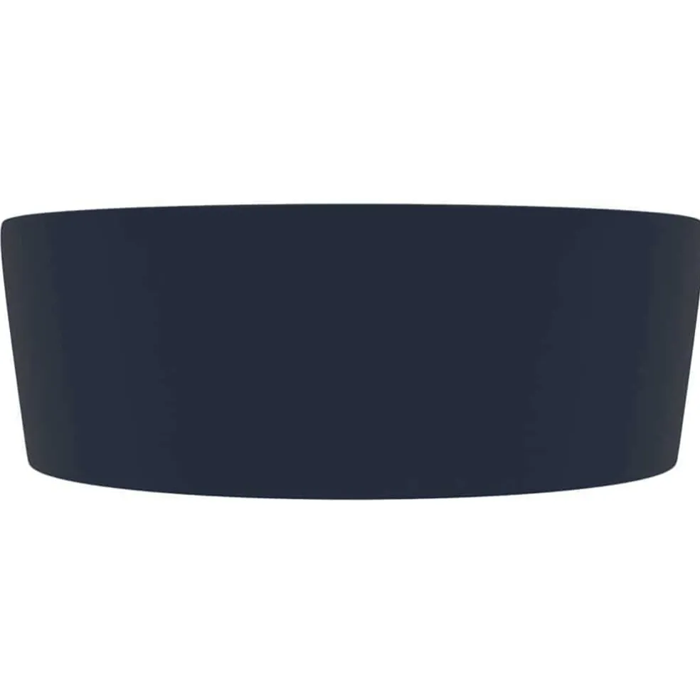 vidaXL Wastafel met overloop 36x13 cm keramiek mat donkerblauw
