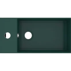 vidaXL Wastafel met overloop keramiek donkergroen