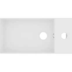 vidaXL Wastafel met overloop keramiek matwit