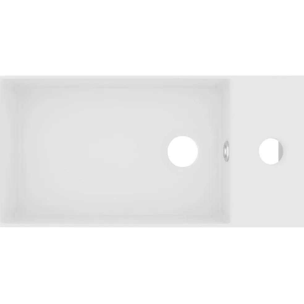 vidaXL Wastafel met overloop keramiek matwit