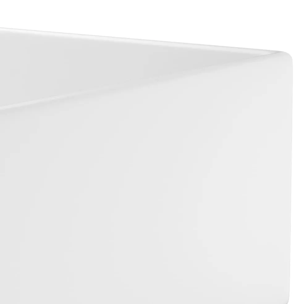 vidaXL Wastafel met overloop keramiek matwit