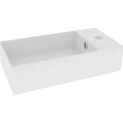 vidaXL Wastafel met overloop keramiek matwit