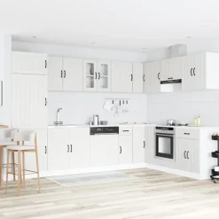 vidaXL Wastafel onderkast Lucca 2 st Wit Bewerkt hout