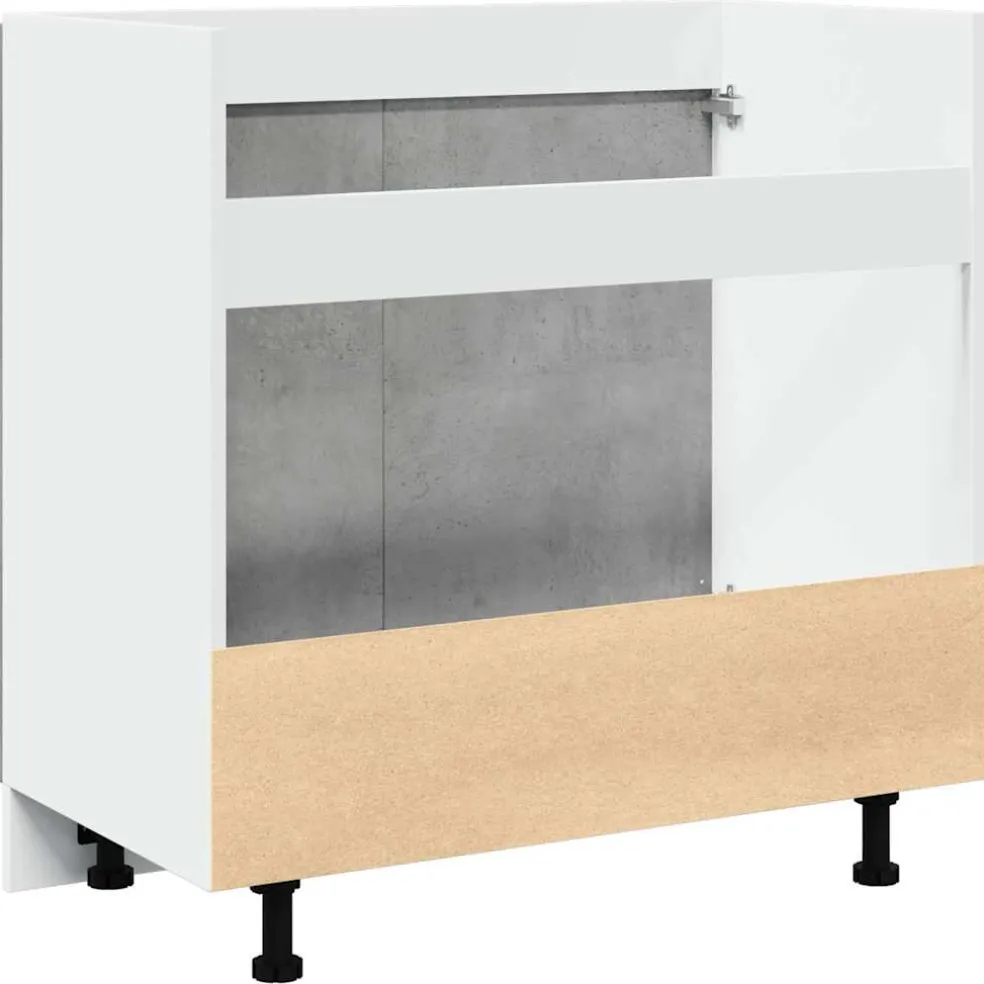 vidaXL Wastafelonderkast Lyon 80x46x81,5 cm bewerkt hout betongrijs