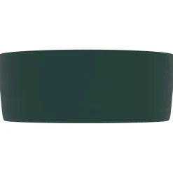 vidaXL Wastafel rond 40x15 cm keramiek mat donkergroen