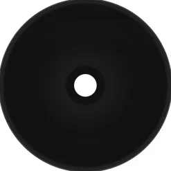 vidaXL Wastafel rond 32,5x14 cm keramiek matzwart