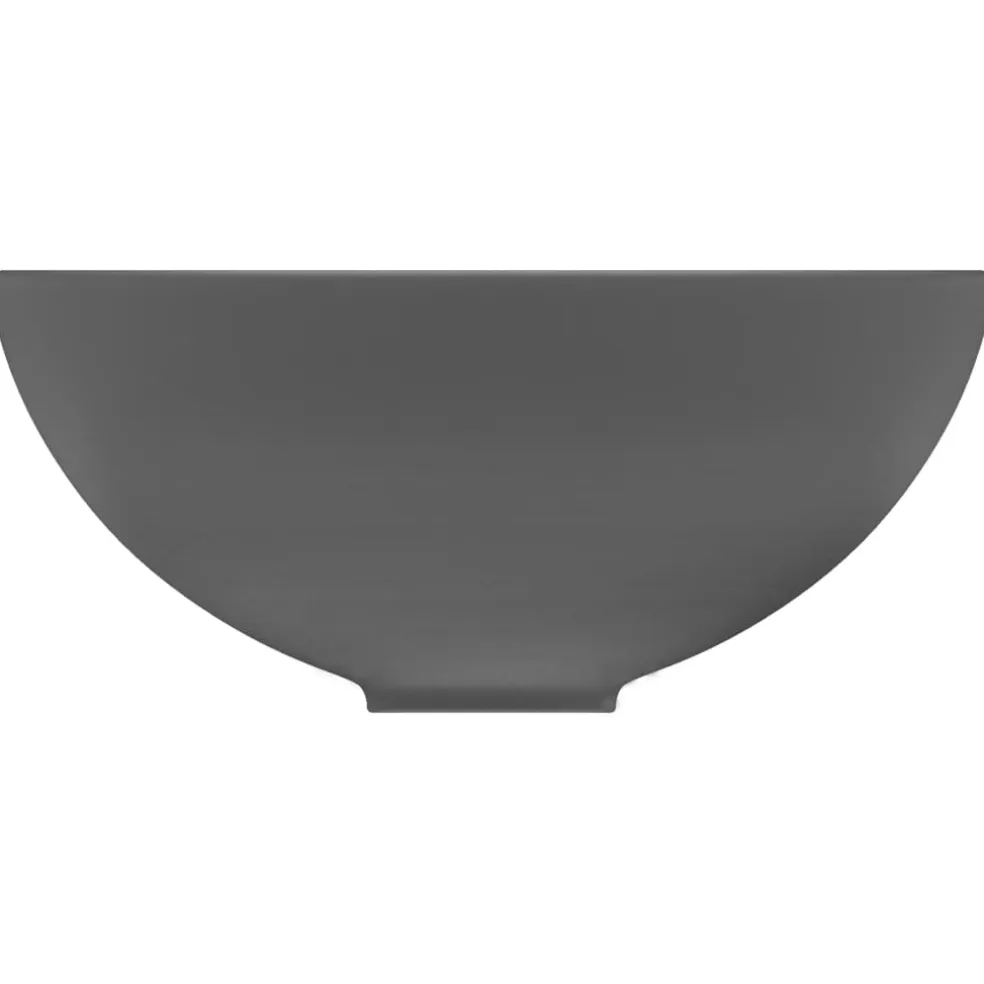 vidaXL Wastafel rond 32,5x14 cm keramiek mat donkergrijs