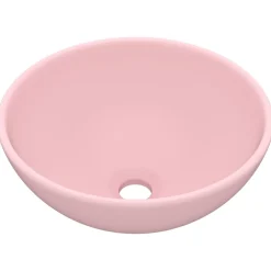 vidaXL Wastafel rond 32,5x14 cm keramiek matroze