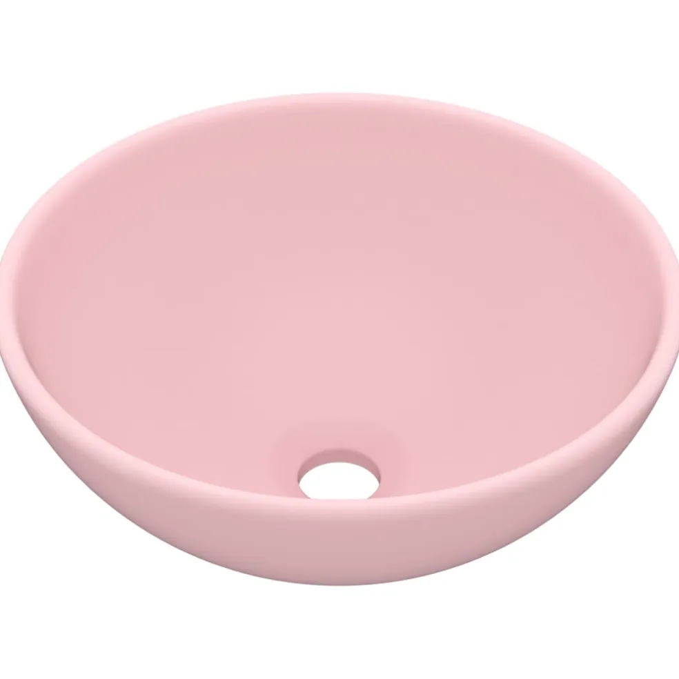 vidaXL Wastafel rond 32,5x14 cm keramiek matroze