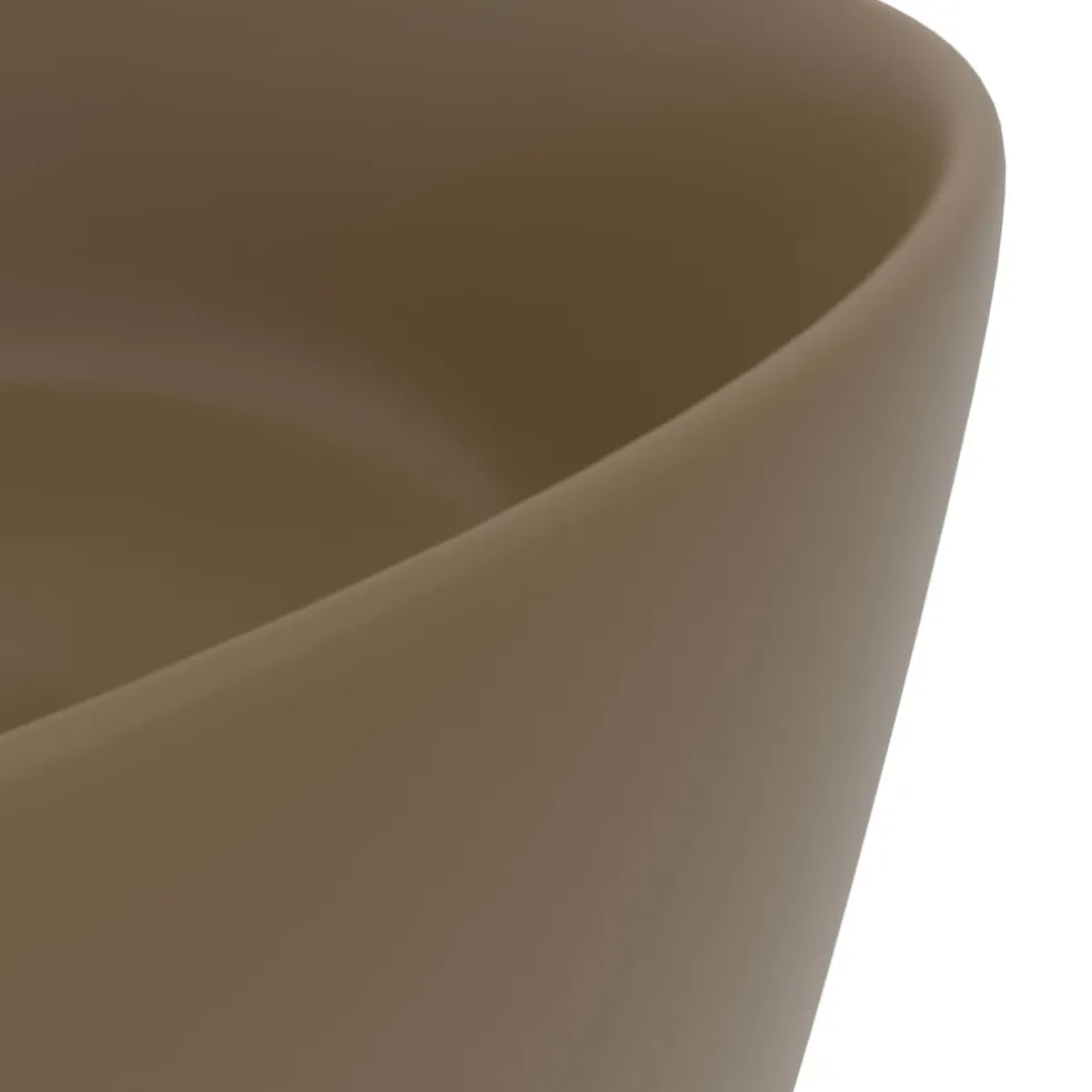 vidaXL Wastafel rond 40x15 cm keramiek matcrème
