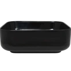 vidaXL Wastafel vierkant 38x38x13,5 cm keramiek zwart
