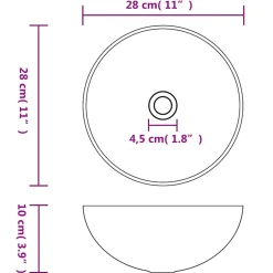 vidaXL Wastafel 28x10 cm keramiek goudkleurig