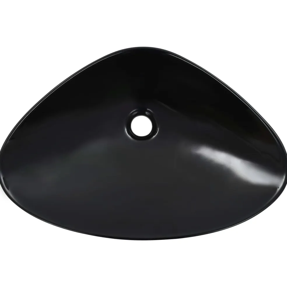vidaXL Wastafel 58,5x39x14 cm keramiek zwart
