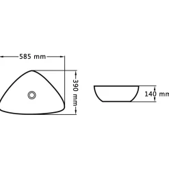 vidaXL Wastafel 58,5x39x14 cm keramiek zwart