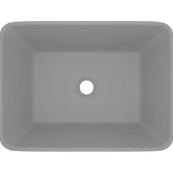 vidaXL Wastafel 41x30x12 cm keramiek mat lichtgrijs