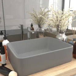 vidaXL Wastafel 41x30x12 cm keramiek matcrème